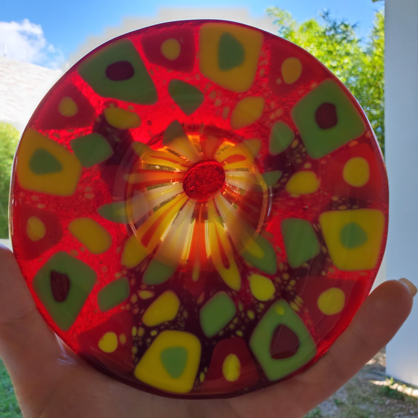 Fused Glass Drop Vessel