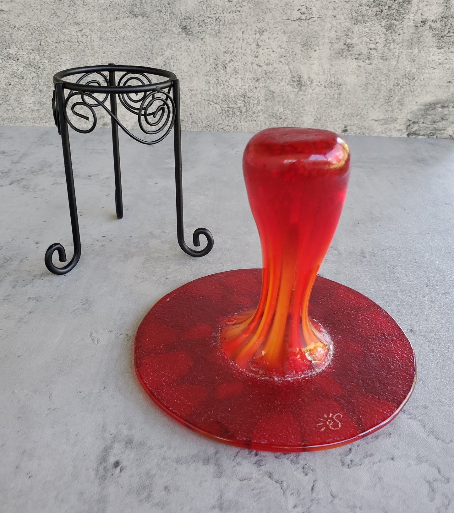 Fused Glass Drop Vessel