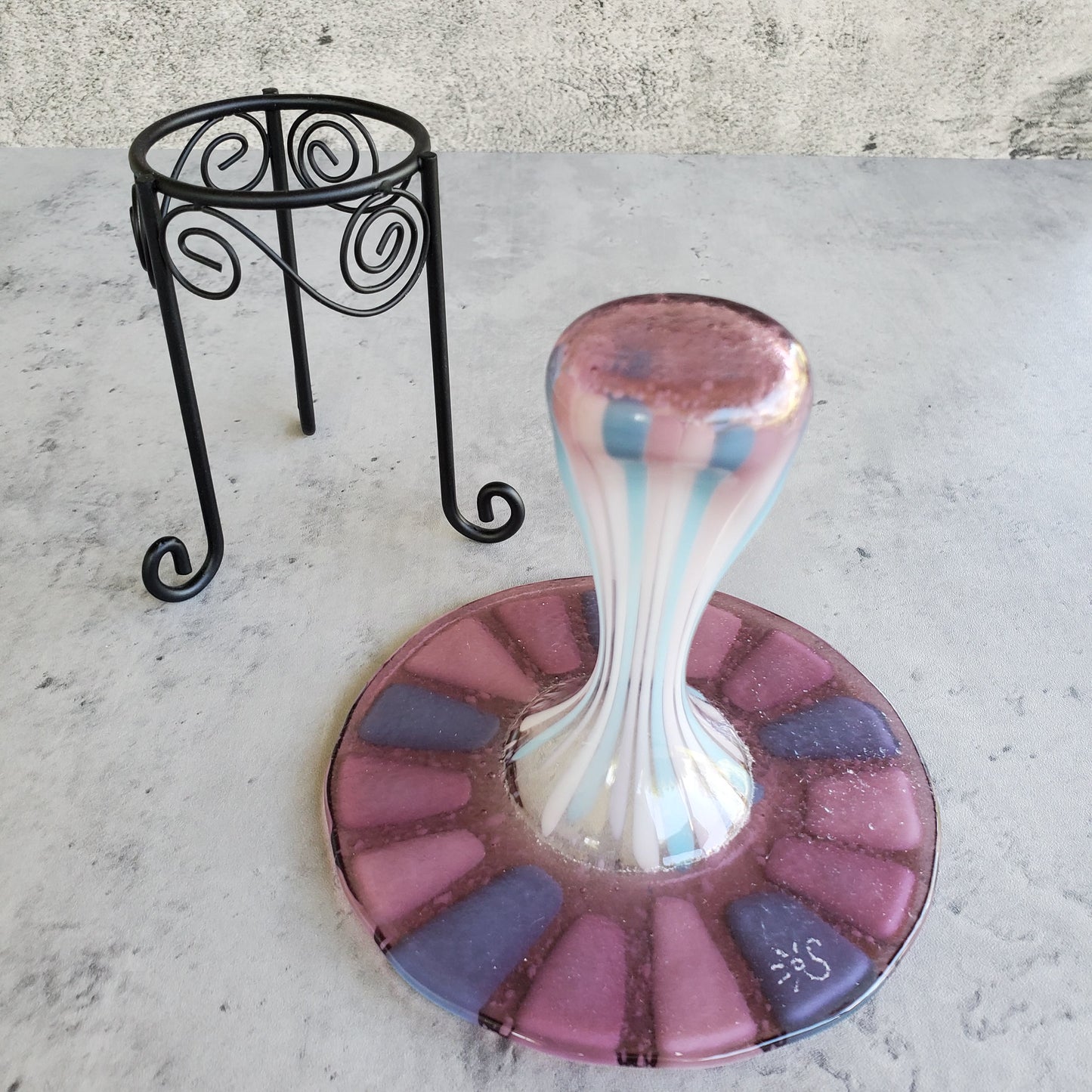 Fused Glass Drop Vessel