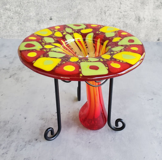 Fused Glass Drop Vessel